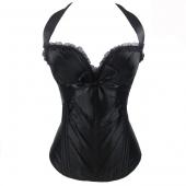 sexy Damen Spitzen bis leuchtend Goldenen Korsett Bustier dessous overbust Zip 2 Farben s xxl