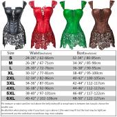 x neue Damen Steampunk Faux Taille aus Spitze an knochen Bustier Top Korsett Kleid oVerbust brokat sexy und Grösse