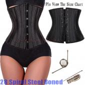 reiche sexy schLichten Schwarz 28 spirale Stahl ohne Taille Ausbildung cincher underbust Korsetts Top burleske baskisc