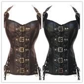Damen der Mode plus Size Korsett corpetes e espartilhos kaffee und Schwarzen gurt Steampunk Korsett lc5342 cinta Mode