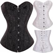 Schwarz Weiss sexy ohne Taille aus brokat Korsetts Bustiers Stickereien Spitzen bis corselet gothic und 6xl körper
