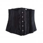 goth Satin Schwarzen korsagen sexy dessous Damen Stahl Taille Ausbildung underbust Bustiers plus Size corselets Top
