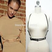 neue grundlegende Stil Damen Männer handgefertigte underbust Taillengürtel y Leder geschirr körper knechtschaft Käfig