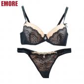 emore sexy BH Set Drücken die abc Cup gegen BH und tanga Spitzen Stickereien Französische romantische Damen