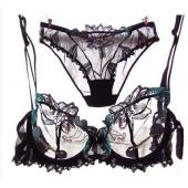 kostenLoser Versand Sommer sexy transparent Spitzen Stickereien dünn dünn Rosa BH BH Anzug Schwarz