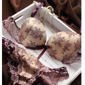 heißes Verkauf neue Mode Damen sexy Unterwäsche Satin Print Spitzen BH sieht Höschen b c Tasse kostenlosem