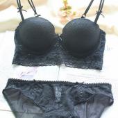 sexy Floral Spitzen royal 1 2 Tasse rutschhemmend Transparente Braut Kleid Unterwäsche Set push up BH sieht