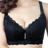 heiß sexy Damen groß 3 4 Becher Spitzen push up BH Damen Schwarz Dralette Tiefe v BHs Unterwäsche Grossen 