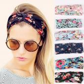retro Damen elastischen Turban Verdrehten Verknotete Bündchen Ethnischen Floral weite Strecken Hair Metal Mädchen