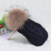 der Winter hat für Damen plus Size echter Nerz Fell pudelmützen für Damen Winter kabel aus gap weibliche waschbär