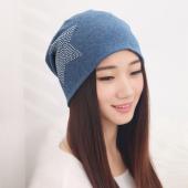 Herbst Mode neue Stricken baggy mütze Hut mit Star weibliche warm Winter hüte für Mädchen Damen Beanies bonnet