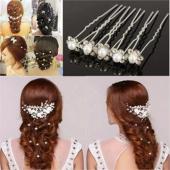 20PCs HochZeits Accessoires Braut Crystal Pearl Haarnadeln Blume Strass diaMante Haar Pins Clips BrautJungfer Damen