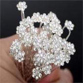 20PCs HochZeits Accessoires Braut Crystal Pearl Haarnadeln Blume Strass diaMante Haar Pins Clips BrautJungfer Damen