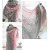 1 heiße Damen Lady Winter Herbst warm weich mit langen Rosa Grauen Punkte Voile Hals Grosse Schal geklaut scarve