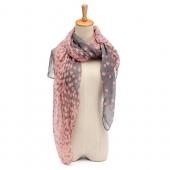 1 heiße Damen Lady Winter Herbst warm weich mit langen Rosa Grauen Punkte Voile Hals Grosse Schal geklaut scarve