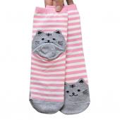 neue Design süß zeichentrick Katze socks Gestreiften Muster Damen Baumwolle Socke Winter