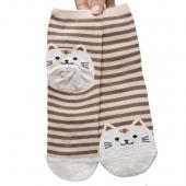 neue Design süß zeichentrick Katze socks Gestreiften Muster Damen Baumwolle Socke Winter