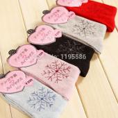 viele Damen 5pairs Winter Kaninchen wollSocken weibliche thermische Verdickung Schneeflocke warme Socken für Damen