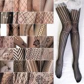 heißer Mode Damen sexy Schwarzen netzStrümpfen Muster Jacquard calcetines BeinwÄrmer Strümpfe Strumpfhosen Strumpfho