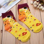 1 Paar Mode Harajuku mona lisa darstellende Kunst unisex Männer Damen kurze Socken lustig neuheit Sternennacht vintag