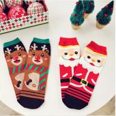 1 Paar neue Damen Winter Socken Weihnachtsgeschenk warme weiche Baumwolle kurze Socke Nikolaus Hirsch