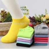 20PCs = 10pairs viele Damen Baumwollstrumpfe Sommer süße Bonbons Farbe Boot Socken für Frau Knöchel Socke Einfarbig