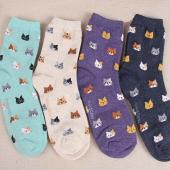 5 Farben im Herbst neue Socken der zeichentrick Katze Schöne Damen Baumwoll Socken