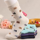 5 Farben im Herbst neue Socken der zeichentrick Katze Schöne Damen Baumwoll Socken