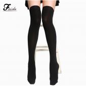 Damen Strümpfe Mädchen Mode undurchsichtige über Knie elastischen Kniehohe Strümpfe medias Schwarze Damen pl