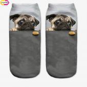 3d Drucken pug Tier Damen Socken casual Socken Söckchen unisex Dekolletee