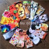 1pair 3d gedruckte Socken Damen neue unisex süß DekolleTee Söckchen mehrere Farben Baumwolle Socke Damen