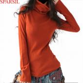 sparsil Damen mischung aus Mode Ärmel Pullover Winter Rollkragen Pullover Strickwaren weichen slim SpRinger b26