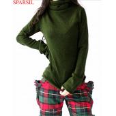 sparsil Damen mischung aus Mode Ärmel Pullover Winter Rollkragen Pullover Strickwaren weichen slim SpRinger b26