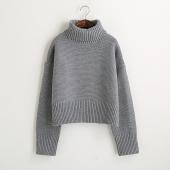 Rollkragen Pullover Womens Vintage high Hals weite Ärmel aus warmen Pullover weibliche Springer Grossen Lose Verdickung