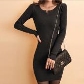 neues Design lange Pullover Kleid Herbst Winter Damen Mode Pullover SpRinger sexy v Hals Bodycon grundlegende