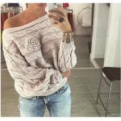 elina Damen Blumen Verdrehte Damen kleding jerseis Gewirkt sweter zieht Femme SpRinger lange Pullover Pullis