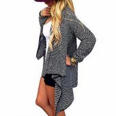 im Herbst Damen casual Lose zusammenhängenden wasserfall Strickjacke Jacke lange Ärmel unregelmäßigen