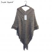 simplee Bekleidung Batwing Ärmel Tassel Saum Stricken umhang Pullover Damen fallen Tricot Cape Poncho Herbst Winter