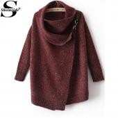 sheinside Damen casual Strickwaren aus Winter elegante Vintage Mode Herbst Marke Revers lange Ärmel aua StrickJacke