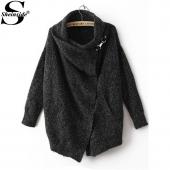 sheinside Damen casual Strickwaren aus Winter elegante Vintage Mode Herbst Marke Revers lange Ärmel aua StrickJacke