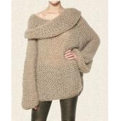 neue Mode Damen sexy Schulter ab Lockere Pullover Pullover Poncho Locker aus Top Pullover übergrosse Strickwaren