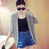 fallen die Koreanischen Damen Einfarbig Locker Strickjacke Pullover Klimaanlage