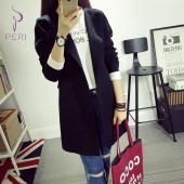 die neue Herbst Winter Damen Strickjacke Taschen solide weibliche Pullover Mantel lange Ärmel und schLichten Stil