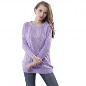 neue retro diaMant gitter Muster twist Dicke Pullover Damen um den Hals lange Ärmel die solide Dame Pullover