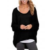 Damen Pullis Pullover Stilvolle scoop lange Ärmel Einfarbig Pullover Stricken Pullover Stricken wea europäischen Stil