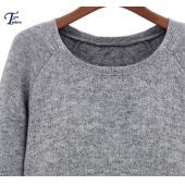 spätestens im Winter Mode Damen Pullis Graue lange Ärmel Versandkosten gegensatz Spitzen süß Stricken Pullover lässig