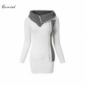 GeStrickte Pullover Pullover Damen ab Kragen Sport Winter Pullover Nieten Verziert lange Ärmel Damen Weisse Hemd