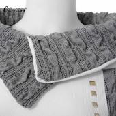 GeStrickte Pullover Pullover Damen ab Kragen Sport Winter Pullover Nieten Verziert lange Ärmel Damen Weisse Hemd