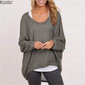 Frühling im Herbst Damen Pullover Springer Pullover Batwing lange Ärmel lässig Locker solide Bluse Hemd und femini