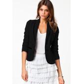 aq219 Damen berufsbekleidung Jacke Frühlingsmantel slim Anzug Schwarz Grau zwei knöpfe Mantel Damen Blazer femini